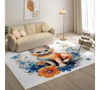 YZQGLHP Tapis pour Salon, Chambre, Véranda Gloire du Matin, Tapis Poils Courts Renard, Moquette Lavable et Antidérapant Doux Carpet Adapté à l Extérieur 120x80 cm