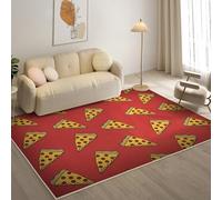 YZQGLHP Tapis pour Salon, Chambre, Véranda Nourriture, Tapis Poils Courts Pizza, Moquette Lavable et Antidérapant Doux Carpet Adapté à l Extérieur 240x340 cm