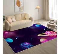 YZQGLHP Tapis pour Salon, Chambre, Véranda PlanèTe, Tapis Poils Courts Galaxie, Moquette Lavable et Antidérapant Doux Carpet Adapté à l Extérieur 120x170 cm