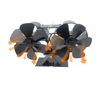 YZQOZKJH Ventilateur De Poêle À Bois Alimenté Par La Chaleur, Double Moteur Silencieux, 6 Pales, Cheminée Activée Non Électrique Avec Support Et Ventilateur Magnétique(With Thermometer)