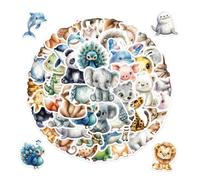 YZROHYI 100 Pièces Autocollant Animaux Enfant,Gommettes Animaux Jungle,Animal Stickers Telephone Portable,Gommettes Récompenses Imperméable,Autocollant Scrapbooking Voyage pour Skateboard, Bouteille