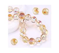 YZROHYI 100 Pièces Grosse Perles Verre Transparentes 10 MM,Perles de Verre à Facettes pour Bijoux,Glass Beads for Jewelry Making,Rond Perles Verre pour Bracelet,pour la Fabrication de Bijoux
