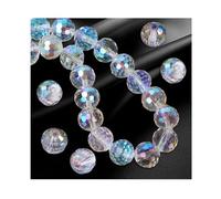 YZROHYI 100 Pièces Grosse Perles Verre Transparentes 10 MM,Perles de Verre à Facettes pour Bijoux,Glass Beads for Jewelry Making,Rond Perles Verre pour Bracelet,pour la Fabrication de Bijoux