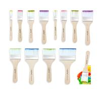 YZROHYI 12 PCS Pinceaux Peinture Plat,Lot Pinceaux Peinture Bricolage,Pinceau Lasure Bois Exterieur,Pinceau Retouche Meuble,Brosse pour Teinture Bois,Brosse Retouche Mur,Brosses Peintures Acrylique