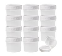 YZROHYI 12 Pièces Petit Pot Plastique avec Couvercle 160 ML,Mini Boite Congelation,Boîte à Encas Ronde,Pot Conservation Sauce,Récipient Alimentaire Réutilisables,Pots Rangement Cuisine Empilables