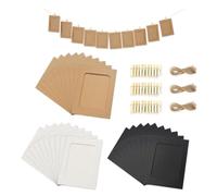 YZROHYI 30 Pièces Guirlande Photo,Cadre Photo Papier Kraft à Décorer,Cadre Photos Carton à Poser avec Pince en Bois et Corde en Jute,Porte Photos Mural,Cadre Mural Decoratif pour DIY Décoration Fête