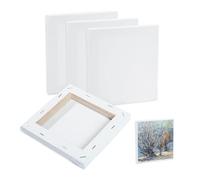 YZROHYI 4 PCS Painting Canvas Toile Peinture 15x15 CM,Toile à Peindre Coton Sur Chassis,Cadre Peinture Sur Toile Blanche à Peindre,Tableau Peinture Acrylique Carré,Toile Tendue Peinture pour Huile