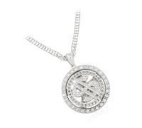 YZROHYI Collier Hip Hop Chaine de Rappeur,Chaîne Plaqué avec Signe Dollar,Collier Dollar Bling Bling,Chaine Hiphop Homme,Chaine Dollar Deguisement,Accessoires de Rappeur pour Hommes, Femmes - Argent