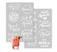 YZROHYI Lot de 2 Autocollant pour Aperol Spritz,Autocollant de Transfert à Frotter,Stickers de Transfert,Autocollants Proverbe,Rub On Transfers,Plaque Murale Vintage pour Anniversaire, Fête, Mariage