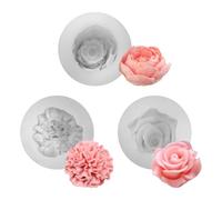 YZROHYI Lot de 3 Moule Silicone Fleurs Resine Epoxy,Moule à Savon Fleur,Moule a Fondant Bougie,3d Diy Moule Bougie Bougeoir,Moules en Silicone en Forme de Rose,Moules à Bougie Faits à La Main