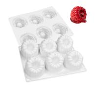 YZROHYI Moule en Forme de Framboise,6 Cavité Moule Silicone Chocolat Framboise,Moules Dessert à Bonbon,Moules à GâTeau Mousse Réutilisable,Moule de Cuisson Flexible pour Gelée, Chocolat, Pâtissiers