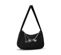 YZROHYI Petit Sac à Main Vintage,Sac Bandoulière Y2k,Sac Noir,Sac à Main Tendance Femme,Shoulder Bag Women,Sac à Bandoulière Des Années 90,Mini Sacs avec Chaîne pour Shopping Vacances