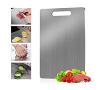 YZROHYI Planche a Decouper Inox 28x39 CM,Planche de Decoupe Cuisine,Stainless Steel Cutting Board,Chopping Board,Planche à Couper Les Légumes,Planche Coupe Viande,Planche Saucisson en Metal