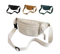 YZROHYI Sac Banane Femme Velours Côtelé Blanc, Sac Bandoulière Femme Tendance, Crossbody Bag Shoulder, Travel Fanny Pack, sSac de Poitrine avec Sangle Réglable, Waist Bag, Sacs à La Taille Ceinture