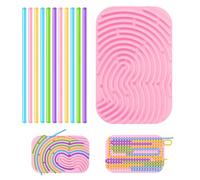 YZROHYI Tableau D'Activité Sensorielle,Planche Sensorielle Silicone,Sensory Activity Board Silicone,Jeux Sensoriel Autisme avec 11 Cordes,Jouet Anti Stress Enfant pour Soulager Le Stress, TDAH