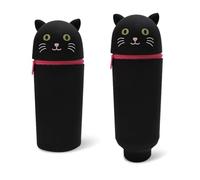 YZROHYI Trousse Ecole 2 en 1 en Silicone Souple Kawaii,Trousse Verticale Animaux,Trousse Porte Stylo,Trousse Fournitures de Bureau,Trousse à Crayons,Trousse Scolaire Fille,Pencil Case Aesthetic