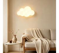YZSJ Applique Murale LED En Nuage 3D Mignonne Blanc Crème Variateur De Température Couleur Lampe Chevet Décorative Pour Chambre D'enfant Adaptée Pour Chambre À Coucher Salon Couloir Et Plafond(grand)
