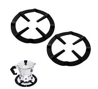 YZSZ 2 Pièce Moka Pot Cuisinière Support Pot Réducteur Anneau Stand Cafetière étagère accessoires Réducteur de Brûleur Support pour anneau de fixation pour cafetière expresso four et cuisine (Noir