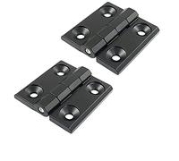 YZSZ 2 pièces Butt Charnière à roulement billes Noir Charnières Aluminium Profil Métal La taille est 60*60*6mm durable souple armoire portes intérieures et extérieures