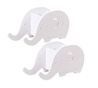 YZSZ 2 pièces Forme de Éléphant Porte Blanc Porte-Crayon en Bois Mignon Elephant Pen Support Organisateur Elephant Desk en Bois pour Supports de Téléphone Portable Stylos Règles Ciseaux et Autres