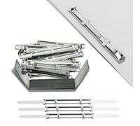 YZSZ 50 pièces attache pour documents perforés argenté à papier clip Relieur Lamelle Prong Paper Fasteners dossiers Clips Attaches Antirouille Lisser Etude Bureaux Argent