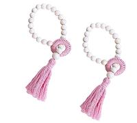YZSZ Lot de 2 Corde Décoratives Attache de Rideau avec Corde Réglable Boucle de Rideau en Coton Tressé Simple Attaches de Rideaux en Corde Pratiques la Maison la Décoration de Fenêtre dHôtel (Rose)