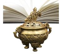 yztju Bol de brûleur d'encens, brûleur d'encens - brûleur d'encens au charbon de cuivre avec couvercle - vintage léger pour chambres, studios de yoga, salles de méditation, soggio