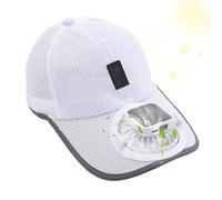 yztju Chapeaux de ventilation solaire pour homme - Chapeau de pêche réglable à 180 degrés avec ventilateur - Trois vitesses - Chapeau respirant portable pour golf, jardinage, randonnée, voyage, Blanc