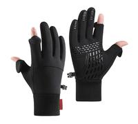yztju Gants de randonnée, gants d'hiver pour femme | Gants coupe-vent avec 2 doigts coupés | Équipement de pêche d'hiver, gants pour temps froid pour la randonnée, la marche