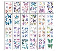 yztju Glitter Body Decals - 24 Sheets Animal Colorful Body Art Sticker | Eye Face Makeup Decoration, Waterproof Temporary Realistic for Festival