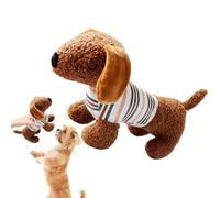 yztju Jouet couineur en peluche pour chien - Jouet couineur rempli pour chien - Jouet apaisant pour les agressions - Jouet à mâcher pour chiots - Appareil pour petites races - Forme de teckel - Outil