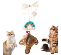 yztju Jouet en Plumes De Chat - Plume Interactive À Suspendre, Jouet Teaser Rétractable en Coton | Exercice pour Chat, Jeu pour, Stimulation des Pattes, Divertissement en Intérieur, Activité Féline,