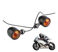 yztju Lumières de l'indicateur de moto - bulbe de signaux classiques, 2pcs mini-moto indicateurs de signal de indicateur de bulbe chromé en métal, lampe de course, accessoire de signal de vir