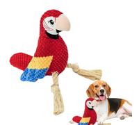 yztju Parrot Shaped Squeaky Dog Toy - Puppy Squeaky Chew Toy, Parrot Themed Plush Interactive | Soft Stuffed Chew Plush with Twisted Rope Interactive Enrichment for Medium Small Dogs, Training Game f