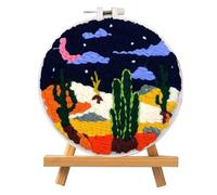 yztju Punch Needle Landscape Kit Punch Needle Kit de fixation de plantes de tournesol,Kit de poids léger de punch artisanal Kit de broderie aiguille de punch pour femme