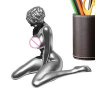 yztju Statue De Femme Nue Argentée - Sculpture D' en Résine, Art Corporel Féminin | Accent De Maison Décoratif, Décoration De Dortoir D'appartement, Statue De Corps Artistique, De Bureau De