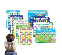 yztju Tableau de Propreté avec Autocollants - Tableau De Récompense pour L'Apprentissage De La Propreté 4 Pièces avec Autocollants - Calendrier D'Aide À La Motivation Comportementale Garçons Filles -