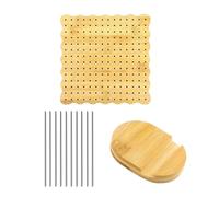 yztju Tapis à tricoter, tapis à crochet, tapis à tricoter, fabriqué à la main, table à tricoter, réglable avec 10 aiguilles pour bâtons de bois en acier inoxydable pour crochets