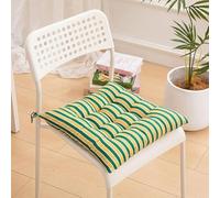 YZTTCD Coussins de Chaise avec Attaches, Salle à Manger Cuisine Coussins de Chaise, Antidérapant Lavable Rayé Coussins de Chaise, 40X40Cm Coussins de Chaise, Rayures Vertes, 1 Pièce