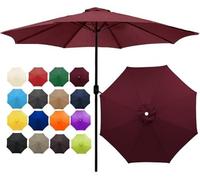 YZTTCD Housse de Rechange Pour Parasol de Jardin, 200cm, 250cm, 270cm, 300cm (6,5/8,2/8,8/9,8 Pieds), Protection Uv, Imperméable, 6/8 Bras, Rouge Vin, 300cm (9,8 Pieds)
