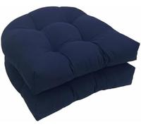 YZTTCD Lot de 2 Coussins de Siège en Osier en Forme de U - 48,3 X 48,3 Cm - Tissu Textile Imperméable - Coussins de Chaise D'Extérieur pour Meubles de Patio, Bleu Marine, 48 X 48 Cm