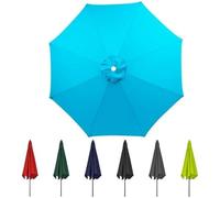 YZTTCD Toile de Rechange Pour Parasol de Jardin, Housse Parasol, Polyester, Bleu Lac, 6 Baleines : 3M/9,8 Pi