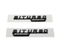 yzw6688 Badge 3D ABS Noir for Coffre arrière de Voiture, Lettres Autocollantes, Logo E43 Biturbo 4matic, emblème Compatible avec Les Accessoires E 43 / W212 W213 (Color : Biturbo Black 2pcs)