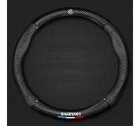 YZWDSFP Couvre Volant en Cuir for Suzuki Jimny FJ 1998-2018, Respirant et Antidérapant Confortable Protection Volant Voiture, élastique Professionnel Housse Volant Voiture,Black