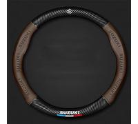 YZWDSFP Couvre Volant en Cuir pour Suzuki Jimny FJ 1998-2018, Respirant et Antidérapant, Confortable Protection Volant Voiture, élastique Professionnel, Brown