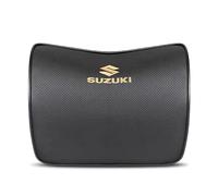 YZWDSFP Cuir Oreiller Siège Voiture pour Suzuki, Appuie-Tête Coussin de Cou pour Le Soutien de La Nuque, Housse Amovible Respirante,A Black-Headrest