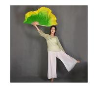 YZWHKJ Fan Veil Soie 1 Paire (1L + 1R) de voiles d'éventails en Soie Danse du Ventre Couleur dégradée, éventails Pliables véritable à Deux Faces, Accessoires, 41 86 cm Long(Color 6,36cm-50cm)