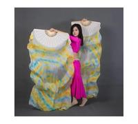 YZWHKJ Fan Veil Soie Éventail de Danse du Ventre Teint en dégradé 150/180 cm Bambou for entraînement Danseuse, Spectacle sur scène, Accessoires for Adultes(Style 6,180x90CM-1pair)
