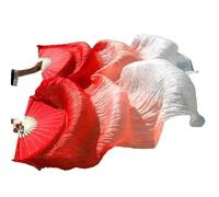 YZWHKJ Fan Veil Soie Éventail en Soie for Danse du Ventre, 1 Paire, dégradé de Couleurs, Fait à la Main, Imitation véritable(SZ009,150x90cm)