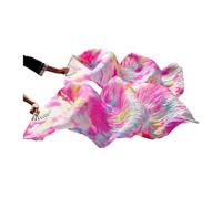 YZWHKJ Fan Veil Soie Éventails de Danse du Ventre en Soie véritable, 1 pièce/1 Paire, Bambou, Teints à la Main, for Spectacle, Naturelle(FS50,1pc Right hand-280cm)